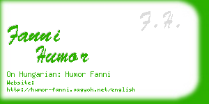 fanni humor business card